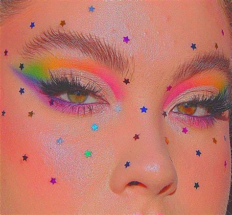 Rainbow Eye Makeup Cute Eye Makeup Swag Makeup Rave Makeup Creative