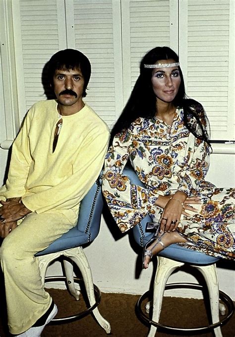 A Sonny And Cher Sitting On Chairs Photo Print Item VARGLP383286