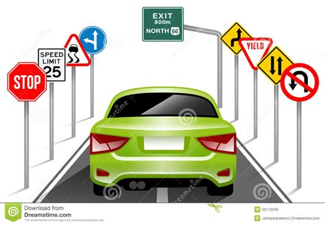 Safety On The Road Clipart Graphic