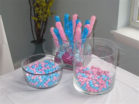 Gender Reveal Pink And Blue With Rock Candy Unique And Fun Idea