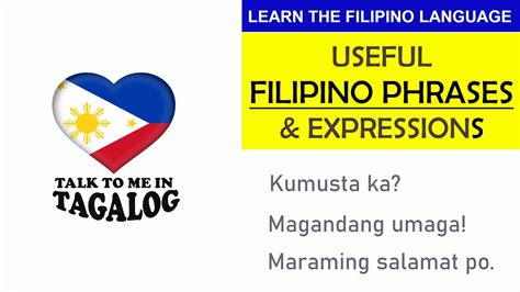 useful filipino expressions english to filipino translation common tagalog expressions youtube