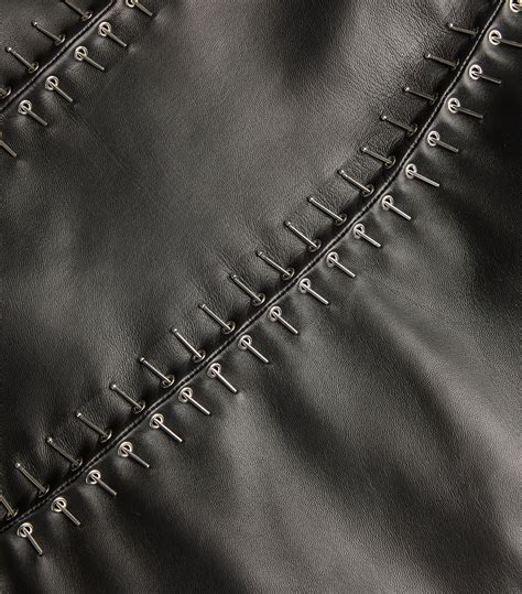Alaïa Leather Pin Detail Mini Dress Harrods Sa