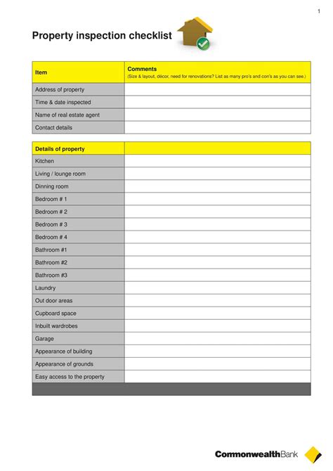 Free Printable Home Inspection Checklist Template For Homebuyers