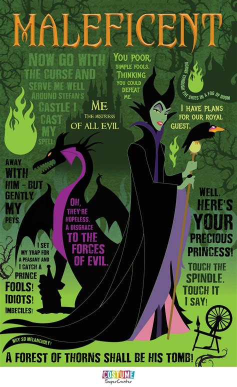maleficent quotable infographic costume supercenter blog evil disney disney villains quotes