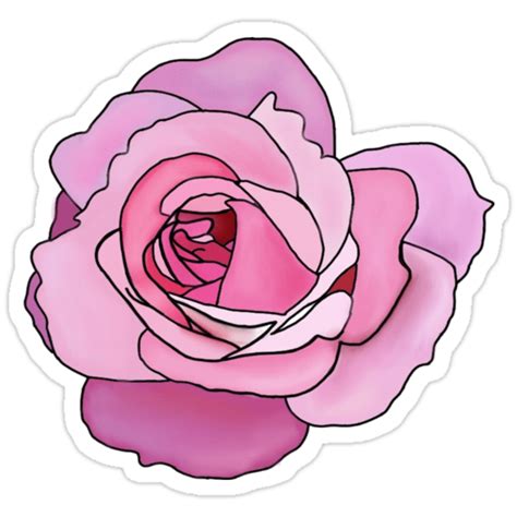 Pink Rose Stickers By Andilynnf Redbubble