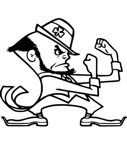 In 2018, they removed their chief wahoo logo, a feature on all club uniforms since 1947. Notre Dame Leprechaun Coloring page | Fighting irish logo ...