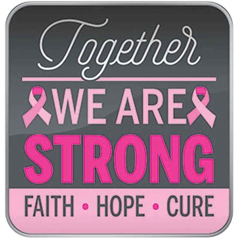 Together We Are Strong Faith Hope Cure Breast Cancer Awareness Lapel Pin With Presentation