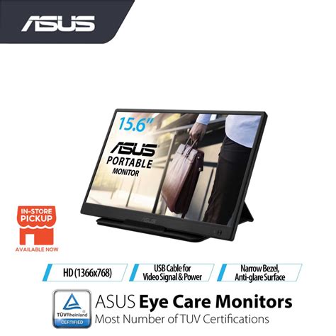 Asus Zenscreen Mb165b Portable Usb Monitor 156 Hd 1366x768 Narrow