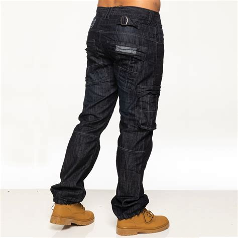Enzo Mens Cargo Combat Jeans Heavy Work Denim Trousers Pants Big Tall Uk Sizes Ebay