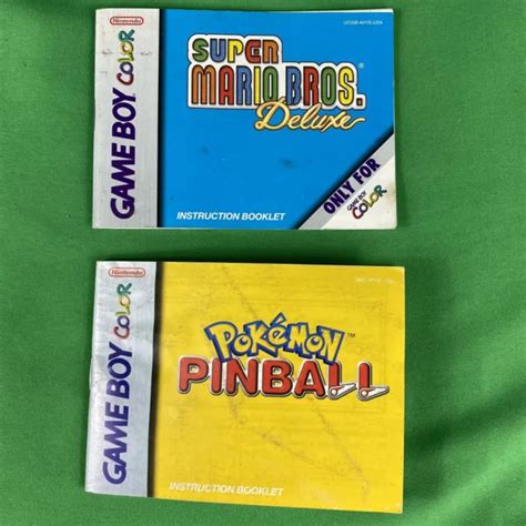 Manual Only Super Mario Bros Deluxe Pok Mon Pinball Nintendo Game