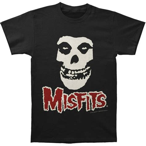 Misfits Misfits Mens Fiend Skull Dschrg Red Slim Fit T Shirt Black