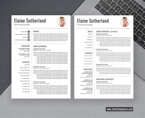 The cv is fully tailored to the job the candidate is applying for. Editable CV Template for Job Application, CV Format ...
