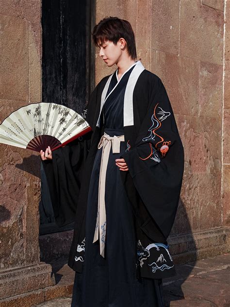 Chinese Style Dress Black Dragon Hanfu Male Dress Fashion Hanfu