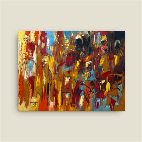 Faces Abstract African Art 12x16 Canvas Print Afrimod