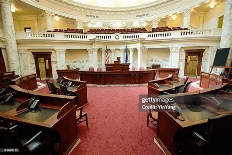 Senate Chamber Inside State Capitol Government Building Boise Idaho Usa