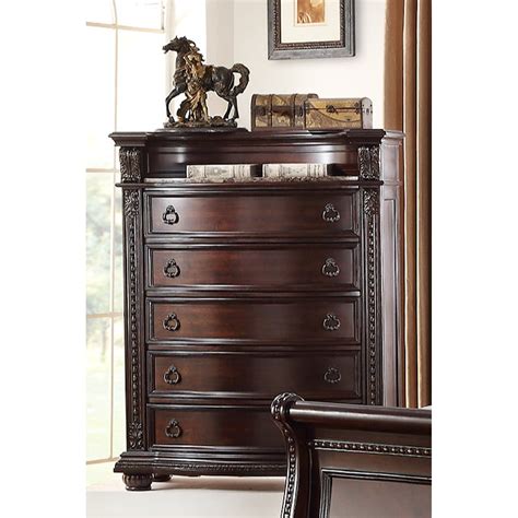 Crown Mark Stanley B1600 4 Traditional 5 Drawer Bedroom Chest With Lower Shelf Royal Furniture