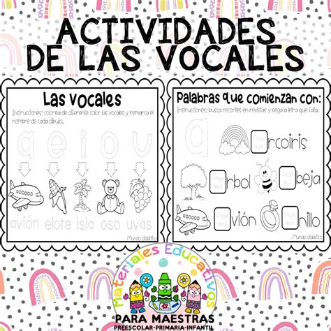 Cuadernillo De Actividades Para Aprender Las Vocales Materiales