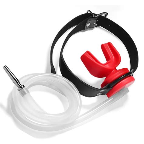 Mans Lips Urinal Plug Gags Leather Bondage Head Harness Bdsm Toilet Funnel Open Mouth Gag Mask