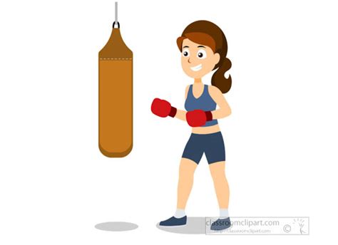 Boxing Clipart Girl Punching Boxing Bag Clipart Classroom Clipart