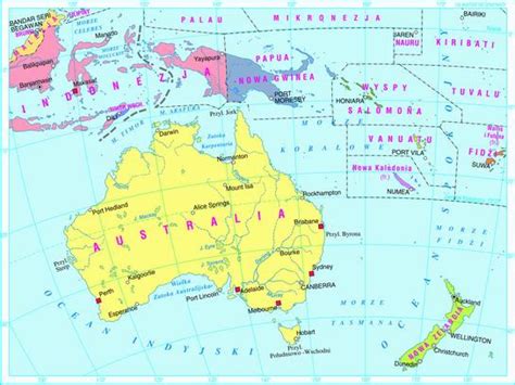 Mapa Australii I Oceanii | Mapa