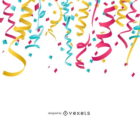 Colorful Confetti Ribbons And Paper Vector Download