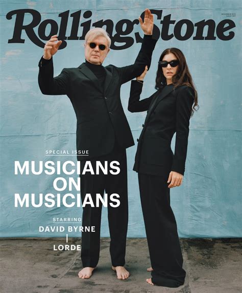 lorde and david byrne grace rolling stone cover in all black outfits footwear news