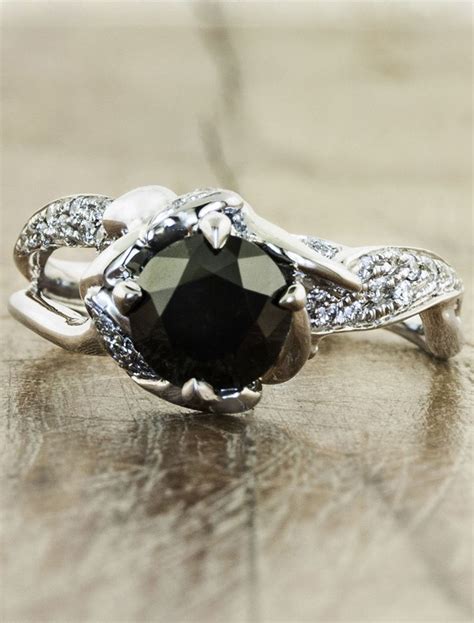 20 Gorgeous Black Diamond Engagement Rings Deer Pearl Flowers