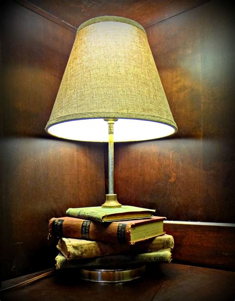 Upcycled Vintage Book Lamp Etsy Rustic Table Lamps Table Lamp Design Wood Lamp Design