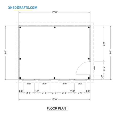 12×16 Lean To Pole Shed Plans