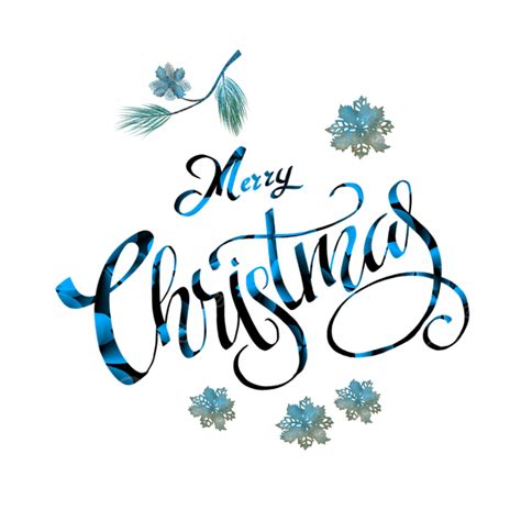 Merry Christmas Lettering Word Gradient Blue Christmas Drawing