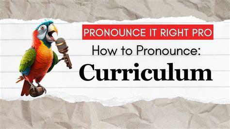 How To Pronounce Curriculum Youtube