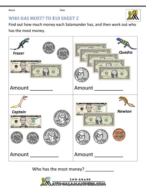 Teach your kids addition and subtraction at the same time, and reinforce. Printable Money Worksheets to $10