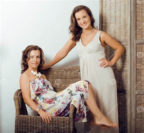 Mature Sisters Twins At Home Stock Image Image Of Face Closeup 34047637