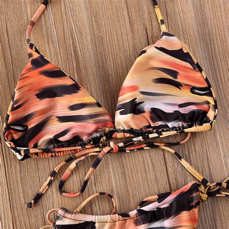 Tiger Print Summer Bikini Set Elcune