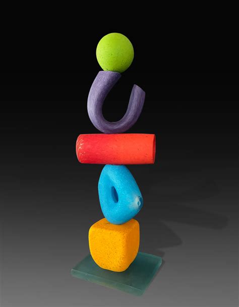 Custom Order Balance Geometric Sculpture James Wilbat Glass Studio