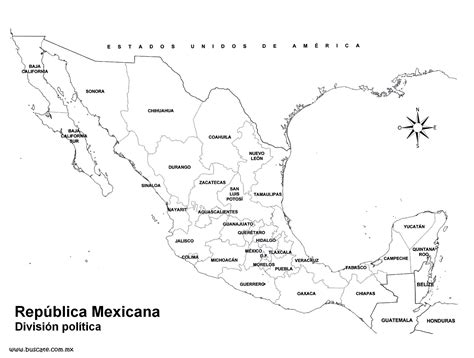 Mapa De La Rep Blica Mexicana Con Divisi N Pol Tica Con Nombres Y Capitales
