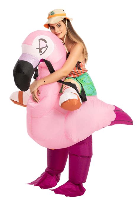 Inflatable Flamingo Ride On Adult Costume