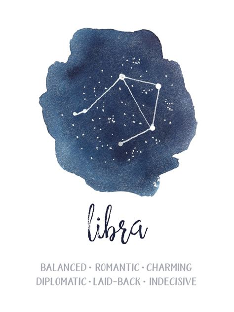 Customizable Libra Constellation Art Star Sign Libra Zodiac Etsy
