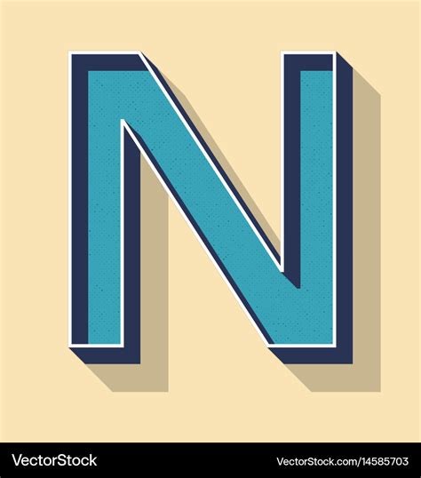 Letter N Retro Text Style Fonts Concept Royalty Free Vector