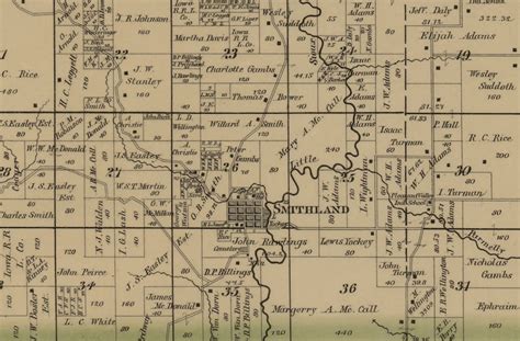 Woodbury County Iowa 1884 Old Wall Map With Landowner Names Etsy