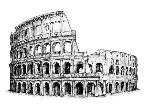 Dem Landmarks Illustrations On Behance The Colosseum By Yann Erasmus Fineliner Drawings