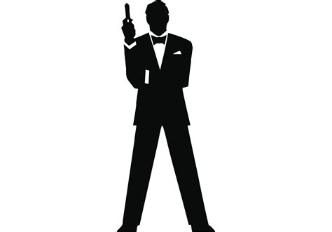 James Bond Secret Agent 007 Black And White Silo Download Free Vector