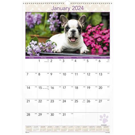 At A Glance Puppies Monthly Wall Calendar Yes Monthly 1 Year