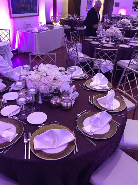Low Centerpieces Purple Wedding Decor Nchang Daniel