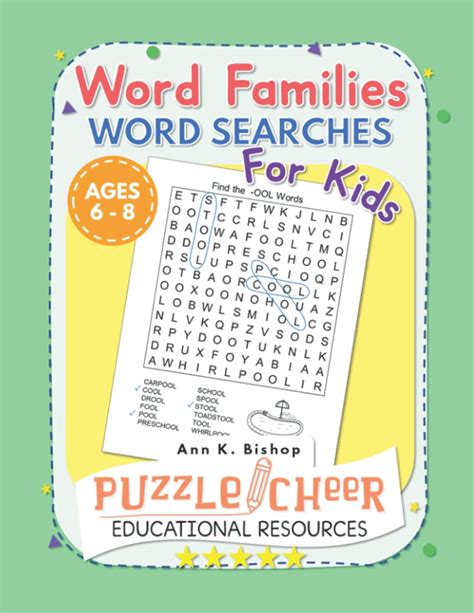 Buy Word Families Word Searches For Kids Ages 6 8 First Grade And