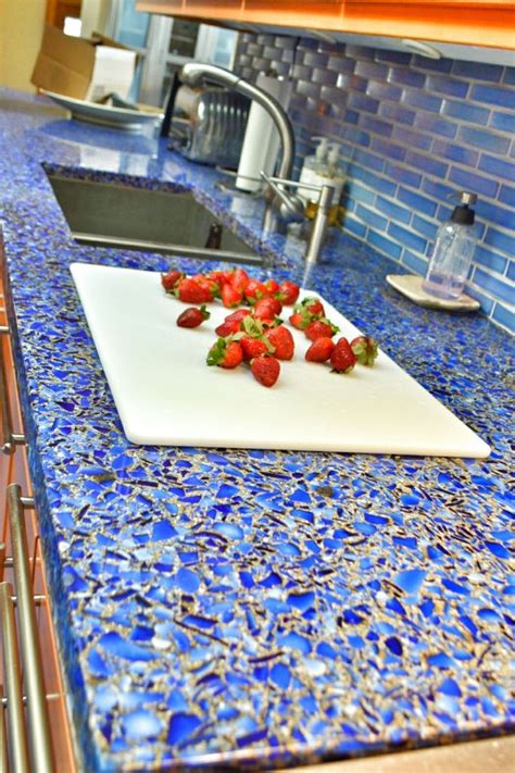 Eco Friendly Recycled Glass Countertop Unique Kitchen Countertops Glass Countertops Recycled