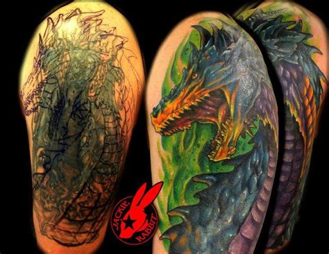 Dragon Cover Up Tattoo By Jackie Rabbit By Jackierabbit12 On Deviantart