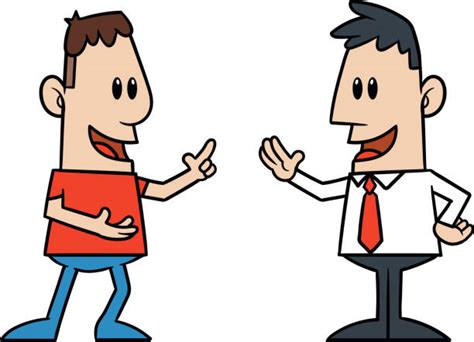 Drawing Of The Men Talking Two Clip Art Vector Images And Illustrations