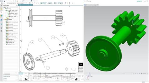 Siemens Nx 12 Transmission Assembly Drawing Youtube