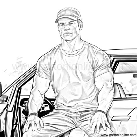 Jakob Toretto John Cena From Fast And Furious Coloring Page